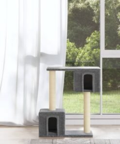 Arbre à chat avec griffoirs en sisal Gris clair 60 cm
