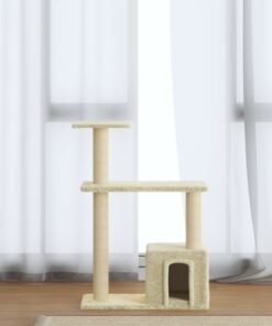 Arbre à chat avec griffoirs en sisal Crème 70 cm