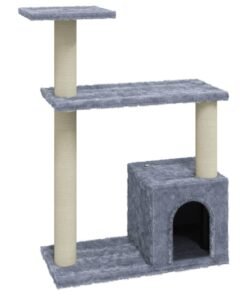 Alternative view of Arbre à chat avec griffoirs en sisal Gris clair 70 cm