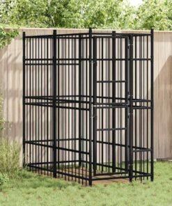 Chenil d'extérieur pour chiens Acier 1,84 m²