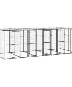 Chenil extérieur Acier avec toit 12,1 m²
