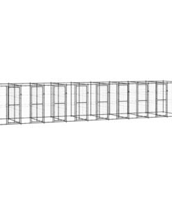Chenil d'extérieur pour chiens Acier 21,78 m²
