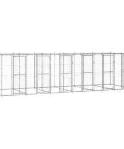 Chenil extérieur Acier galvanisé avec toit 14,52 m²