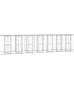Chenil extérieur Acier galvanisé avec toit 19,36 m²