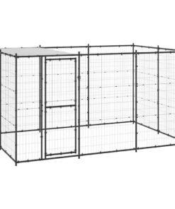 Alternative view of Chenil extérieur Acier avec toit 7,26 m²