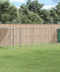 Chenil extérieur Acier galvanisé avec toit 12,1 m²