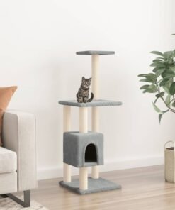 Arbre à chat avec griffoirs en sisal Gris clair 104 cm