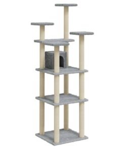 Alternative view of Arbre à chat avec griffoirs en sisal Gris clair 171 cm