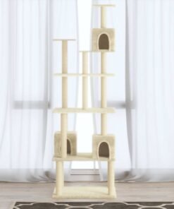 Arbre à chat avec griffoirs en sisal Crème 188 cm