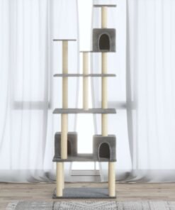 Arbre à chat avec griffoirs en sisal Gris clair 188 cm
