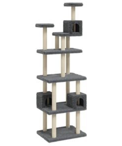 Alternative view of Arbre à chat avec griffoirs en sisal Gris foncé 188 cm