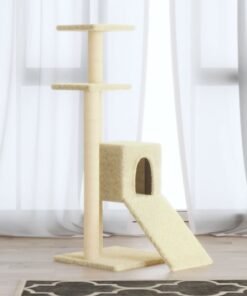 Arbre à chat avec griffoirs en sisal Crème 92 cm