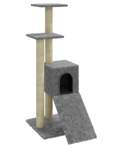 Alternative view of Arbre à chat avec griffoirs en sisal Gris clair 92 cm
