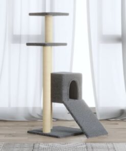 Arbre à chat avec griffoirs en sisal Gris clair 92 cm