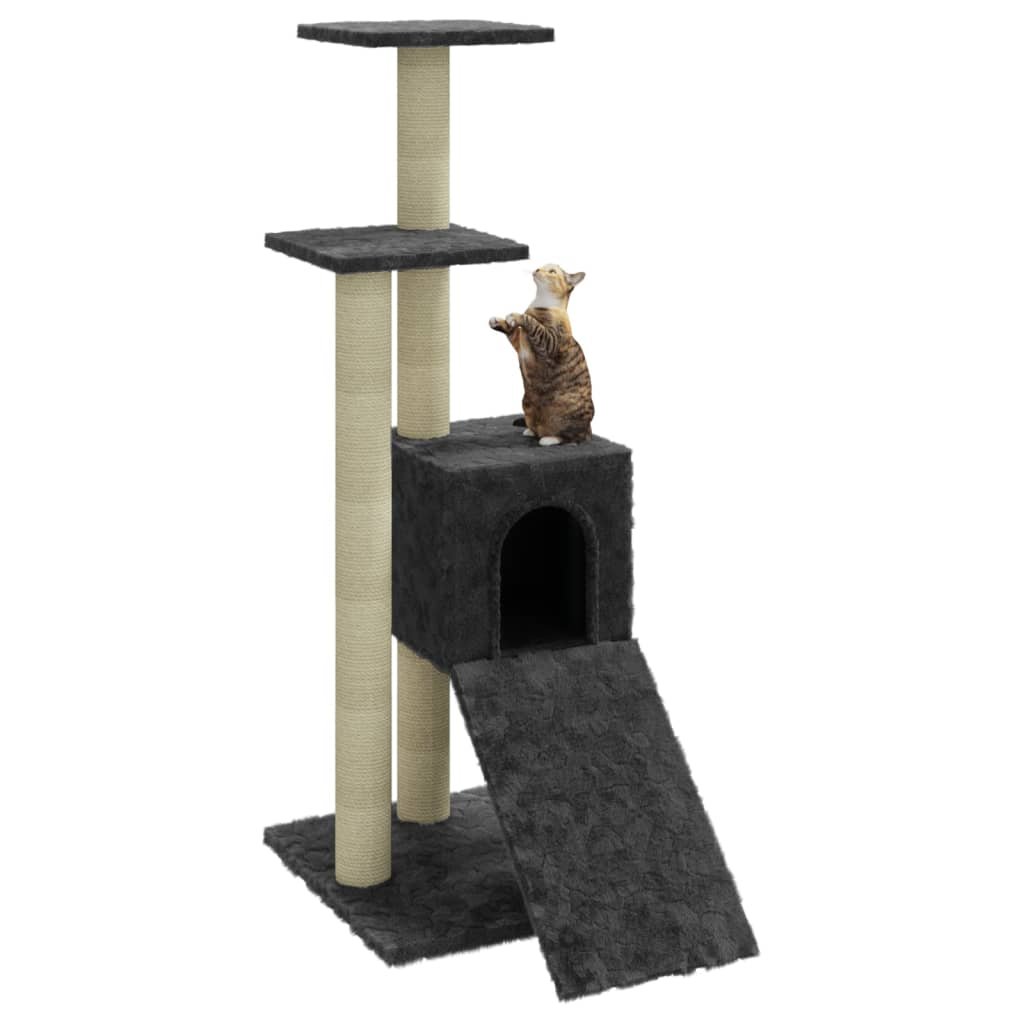 Arbre à chat avec griffoirs en sisal Gris foncé 92 cm – Image 4