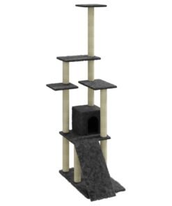 Alternative view of Arbre à chat avec griffoirs en sisal Gris foncé 155 cm