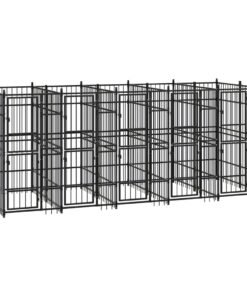 Chenil d'extérieur pour chiens Acier 9,22 m²