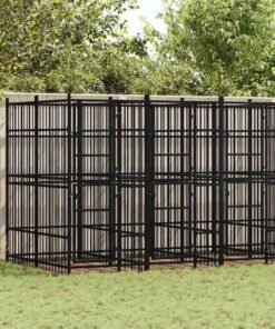 Chenil d'extérieur pour chiens Acier 11,06 m²