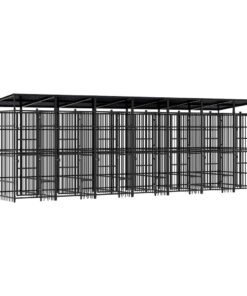 Alternative view of Chenil d'extérieur avec toit pour chiens Acier 12,9 m²