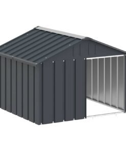 Alternative view of Niche pour chien Anthracite 116,5x103x81,5 cm Acier galvanisé