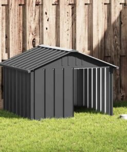 Niche pour chien Anthracite 116,5x103x81,5 cm Acier galvanisé