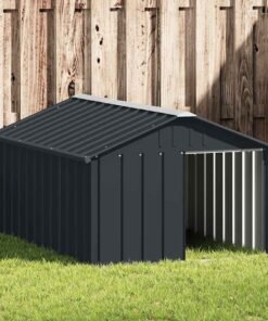 Niche pour chien Anthracite 116,5x153x81,5 cm Acier galvanisé