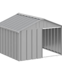 Alternative view of Niche pour chien Gris 116,5x103x81,5 cm Acier galvanisé