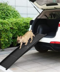 Rampe pliable pour chien Noir 153x40x12,5 cm Plastique