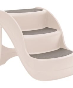 Alternative view of Escalier pliable 3 marches pour chien Crème 50x38x38 cm