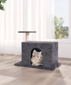 Arbre à chat avec griffoir en sisal Gris foncé 51 cm