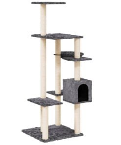 Alternative view of Arbre à chat avec griffoirs en sisal Gris foncé 142 cm