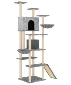 Alternative view of Arbre à chat avec griffoirs en sisal Gris clair 191 cm