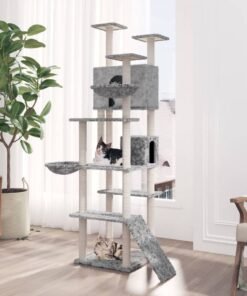 Arbre à chat avec griffoirs en sisal Gris clair 191 cm