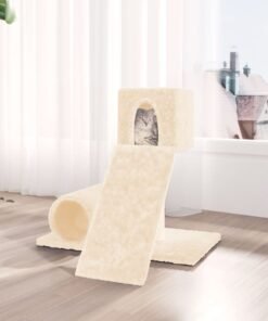 Arbre à chat avec griffoir en sisal Crème 59 cm