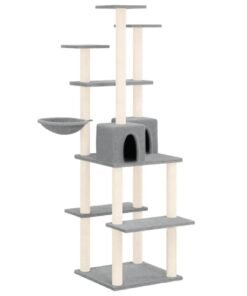 Alternative view of Arbre à chat avec griffoirs en sisal Gris clair 167 cm