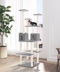 Arbre à chat avec griffoirs en sisal Gris clair 167 cm