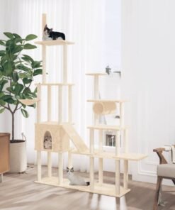 Arbre à chat avec griffoirs en sisal Crème 279 cm