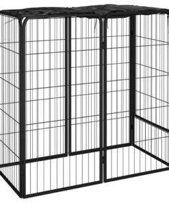 Parc pour chien 6 panneaux Noir 50x100cm Acier enduit de poudre