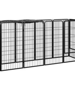 Parc pour chien 10panneaux Noir 50x100cm Acier enduit de poudre