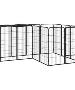 Parc pour chien 14panneaux Noir 50x100cm Acier enduit de poudre