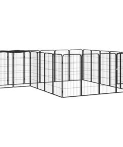 Parc pour chien 22panneaux Noir 50x100cm Acier enduit de poudre