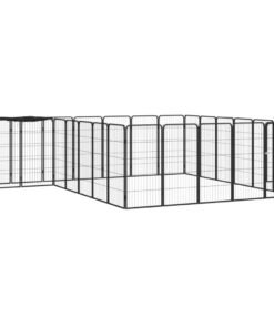 Parc pour chien 26panneaux Noir 50x100cm Acier enduit de poudre