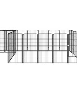 Alternative view of Parc pour chien 26panneaux Noir 50x100cm Acier enduit de poudre