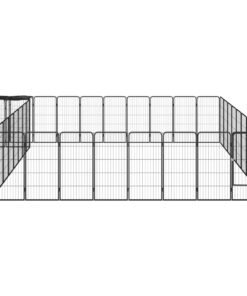 Alternative view of Parc pour chien 38panneaux Noir 50x100cm Acier enduit de poudre