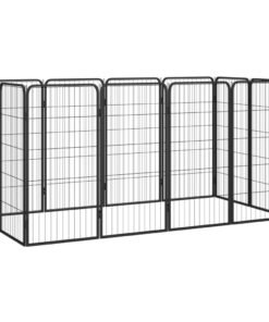 Parc pour chien 12panneaux Noir 50x100cm Acier enduit de poudre