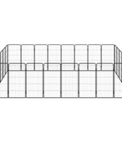 Alternative view of Parc pour chien 28panneaux Noir 50x100cm Acier enduit de poudre