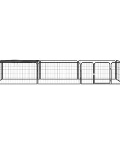 Alternative view of Parc pour chien 8 panneaux Noir 100x50cm Acier enduit de poudre
