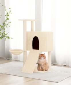 Arbre à chat avec griffoirs en sisal Crème 96 cm