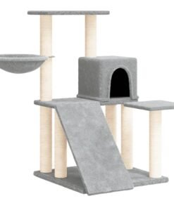 Alternative view of Arbre à chat avec griffoirs en sisal Gris clair 82 cm