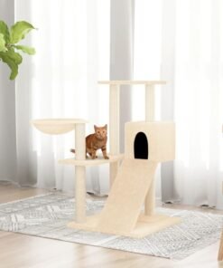 Arbre à chat avec griffoirs en sisal Crème 82 cm